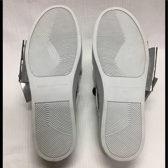 REBECCA MINKOFF New Silver Slide On Shoes - Picture 7 of 7